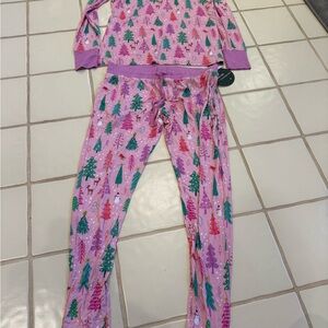 Little Sleepies Pink and Purple Pajamas with Tree Design